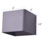 Alternate image 1 for Canyon Home 4" LED Square Gray Wall Sconce Lamp 2pcs Pack