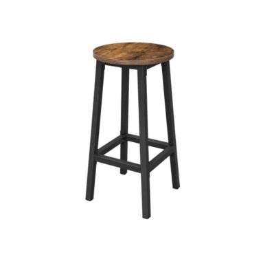 BreeBe Set of 2 Industrial Round Bar Stool Chairs. View a larger version of this product image.