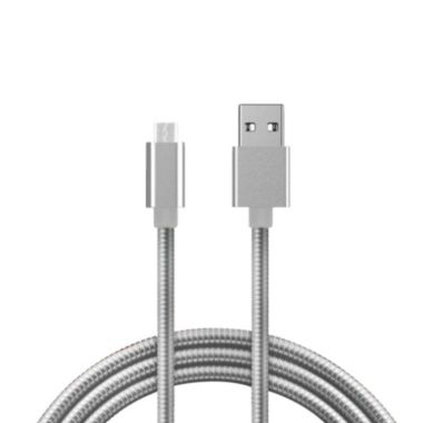 Fuse - Charge & Sync Micro USB Metal 3ft (Silver). View a larger version of this product image.