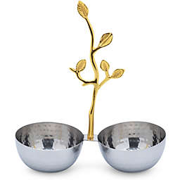 Berkware Textured Decorative Bowls with Gold Leaf Handle - 4