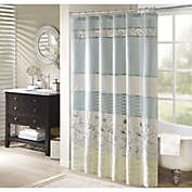 Belen Kox 100% Polyester Embroidered Shower Curtain Aqua