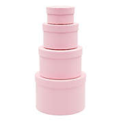 Stockroom Plus Set of 4 Light Pink Round Nesting Gift Boxes with Lids (4 Assorted Sizes)