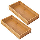 Alternate image 0 for mDesign Bamboo Wood Kitchen Cabinet Drawer Organizer Tray Bins