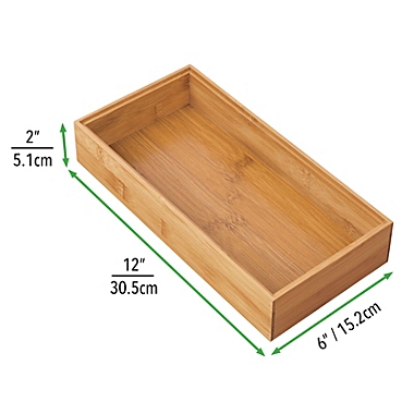 mDesign Bamboo Wood Kitchen Cabinet Drawer Organizer Tray Bins. View a larger version of this product image.