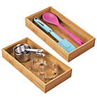 Alternate image 2 for mDesign Bamboo Wood Kitchen Cabinet Drawer Organizer Tray Bins