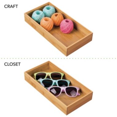 mDesign Bamboo Wood Kitchen Cabinet Drawer Organizer Tray Bins. View a larger version of this product image.