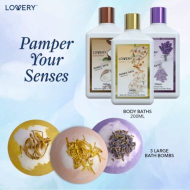 Lovery Home Spa Gift Baskets - Coconut, Lavender, Jasmine & Honey Almond Scent - 16pc. View a larger version of this product image.