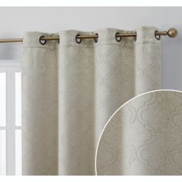 THD Peamont Lattice Thermal Energy Efficient Room Darkening Light Blocking Privacy Blackout Grommet Curtain Panels - Set Of 2