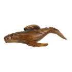 Alternate image 1 for Contrast Beautiful Carved Teak Wood Humpback Whale and Baby Tabletop Statue 20 Inches Long
