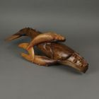 Alternate image 3 for Contrast Beautiful Carved Teak Wood Humpback Whale and Baby Tabletop Statue 20 Inches Long