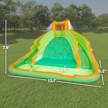 SUNNY & FUN Ultra Climber Inflatable Water Slide Park - Heavy-Duty for Outdoor Fun - Climbing Wall, Two Slides & Splash Pool - Easy to Set Up & Inflate with Included Air Pump & Carrying Case. View a larger version of this product image.