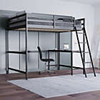 Alternate image 0 for Emma and Oliver Ridley Full Wood Loft Bed Frame with Protective Guardrails and Integrated Desk and Ladder in Espresso for Use with Any 6-8" Thick Mattress