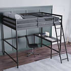 Alternate image 1 for Emma and Oliver Ridley Full Wood Loft Bed Frame with Protective Guardrails and Integrated Desk and Ladder in Espresso for Use with Any 6-8" Thick Mattress