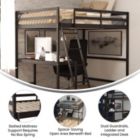 Alternate image 3 for Emma and Oliver Ridley Full Wood Loft Bed Frame with Protective Guardrails and Integrated Desk and Ladder in Espresso for Use with Any 6-8" Thick Mattress