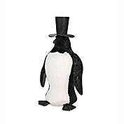 Melrose 19" Casino Royale Black and White Beaded Christmas Penguin with Hat and Bow Tie