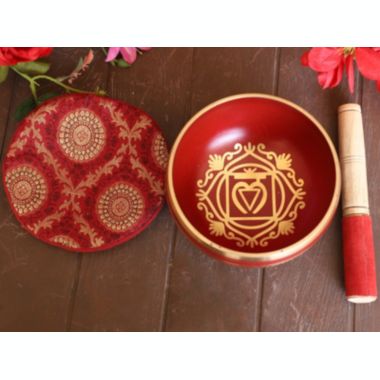 Cottage Handicraft, Mooldhara Chakra - Red Singing Bowl with free Elephant Gift. View a larger version of this product image.