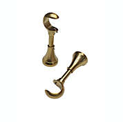 Linen Avenue Single Rod Decorative Bracket Round, 3 Pack Brass