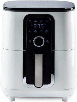 Aria 7 Qt. Teflon-Free Premium Ceramic Air Fryer Digital Display Oilless Small Oven Easy To Use Great for Dorms & Offices BONUS Recipe Book Included - White