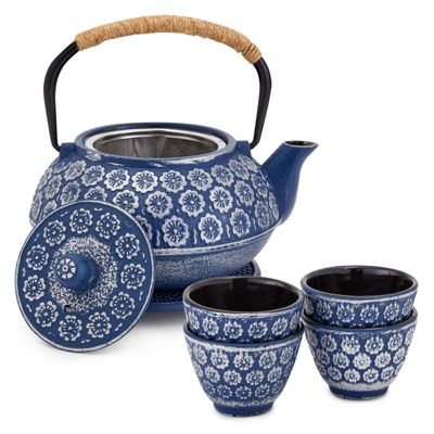 handmade teapot ceramic teapot pottery teopot,teekanne small teapot kettle blue dots tea kettle with handle and straine