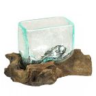 Alternate image 0 for Contrast Rectangular Glass On Driftwood Decorative Bowl/Vase/Terrarium Succulent Planter