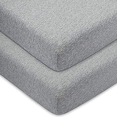 Comfy Cubs Fitted Crib Sheet - 100% Cotton Baby Crib Mattress Sheet for Boys and Girls (Grey, Pack of 2). View a larger version of this product image.