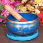 Alternate image 3 for Cottage Handicraft, Ajna Chakra - Indigo coloured Tibetan Singing Bowl with free Elephant Gift
