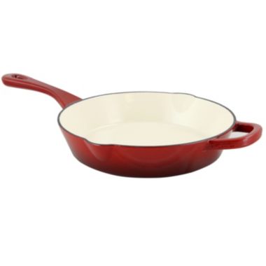 Crock Pot Artisan 10 in. Round Enameled Cast Iron Skillet in Scarlet Red. View a larger version of this product image.