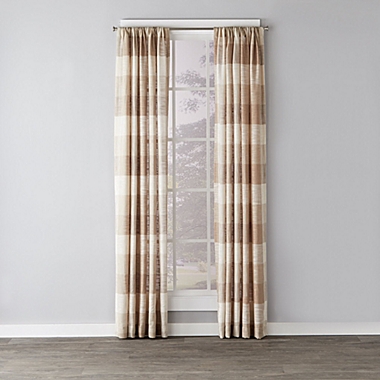 Saturday Knight Ltd Aiden Woven Design Window Panel With 1.5" Rod Pocket - 52x84", Taupe. View a larger version of this product image.