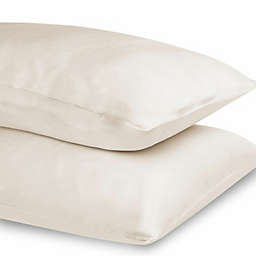 SHOPBEDDING Kimspun Silk Pillowcase for Hair and Skin, 19 Momme 100% Mulberry Silk Pillowcase Standard, Eggshell, with Envelope Style Closure