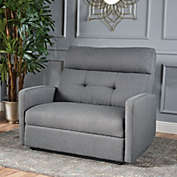 Contemporary Home Living 46.25" Charcoal Gray Solid Plush Cushion Loveseat Recliner