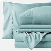 Bare Home Ultra Soft Premium 1800 Microfiber Sheet Set (Includes 2 Bonus Pillowcases) (Light Blue, Full)