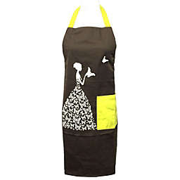 Wrapables Butterfly Girl Adjustable Work Apron, Brown