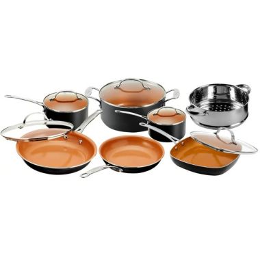 Gotham Steel 12 Piece Non-stick Pots and Pans Cookware Set in Graphite. View a larger version of this product image.