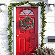 Donwell-tech LED Light Christmas Wreath Large Front Door, Red