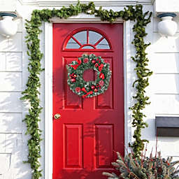 Kitcheniva LED Light Christmas Wreath Large Front Door, Red