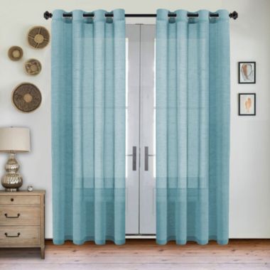 Natural Linen Semi Sheer Curtains 2 Panels. View a larger version of this product image.