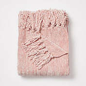 Dormify Chenille Knit Tassel Throw Blanket  - 50" x 60" -  Pink