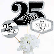 Big Dot of Happiness We Still Do - 25th Wedding Anniversary - Anniversary Party Centerpiece Sticks - Table Toppers - Set of 15