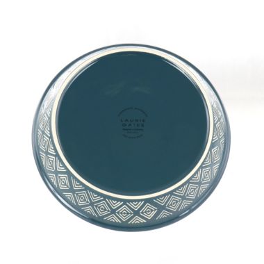 10 Inch Wax Relief Stoneware Tierra Pie Dish in Blue. View a larger version of this product image.