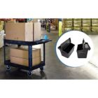 Alternate image 0 for Luxor 24.5" x 45.5" Heavy Duty Utility Tub Cart - Two Shelves with Outrigger Utility Cart Bin