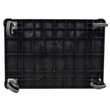 Luxor 24.5" x 45.5" Heavy Duty Utility Tub Cart - Two Shelves with Outrigger Utility Cart Bin. View a larger version of this product image.