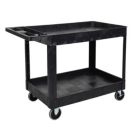 Alternate image 3 for Luxor 24.5" x 45.5" Heavy Duty Utility Tub Cart - Two Shelves with Outrigger Utility Cart Bin