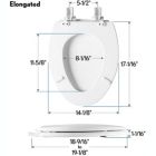Alternate image 3 for Mayfair 1847SLOW 000 Kendall Slow-Close, Removable Enameled Wood Toilet Seat That Will Never Loosen, 1 Pack ELONGATED