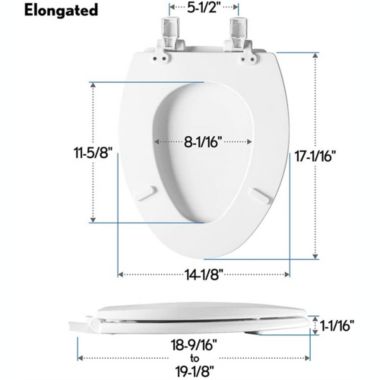 Mayfair 1847SLOW 000 Kendall Slow-Close, Removable Enameled Wood Toilet Seat That Will Never Loosen, 1 Pack ELONGATED. View a larger version of this product image.