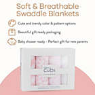 Alternate image 2 for Muslin Swaddle Blankets Neutral Receiving Blanket for Boys and Girls by Comfy Cubs (Pink)