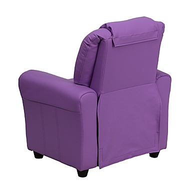 Flash Furniture Contemporary Lavender Vinyl Kids Recliner With Cup Holder And Headrest - Lavender Vinyl. View a larger version of this product image.