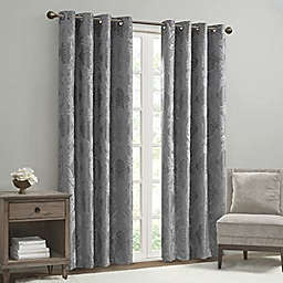 JLA Home SUNSMART Blackout Grommet Top Curtain Panel with Grey Finish
