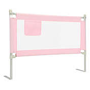 Slickblue 57 Inch Toddlers Vertical Lifting Baby Bed Rail Guard with Lock-Pink