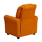 Alternate image 2 for Flash Furniture Contemporary Orange Vinyl Kids Recliner With Cup Holder And Headrest - Orange Vinyl