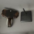 Alternate image 3 for Things2Die4 Wooden Carved African Elephant Head Bust Sculpture W/ Stand Home Decor Wall Art